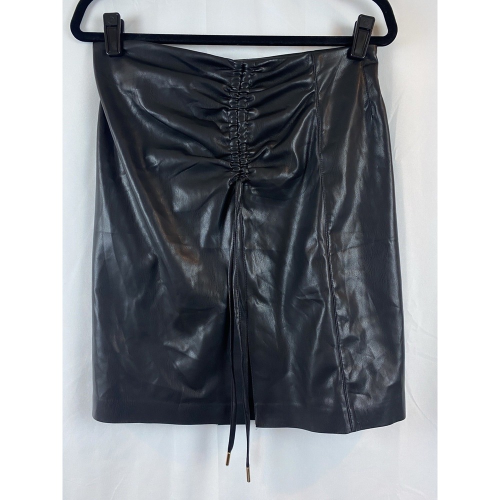 House‎ Of Harlow 1960 Black Vegan Leather Skirt Women's Size Medium